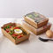 サラダ、パン屋のための明確なペットふたが付いているクラフト紙の食品包装箱