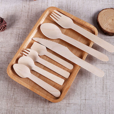 使い捨て可能な7&quot; 8&quot;それぞれ包まれた生物分解性の木の食事用器具類